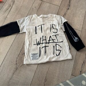 nununu Cream and Black Long Sleeve Tee